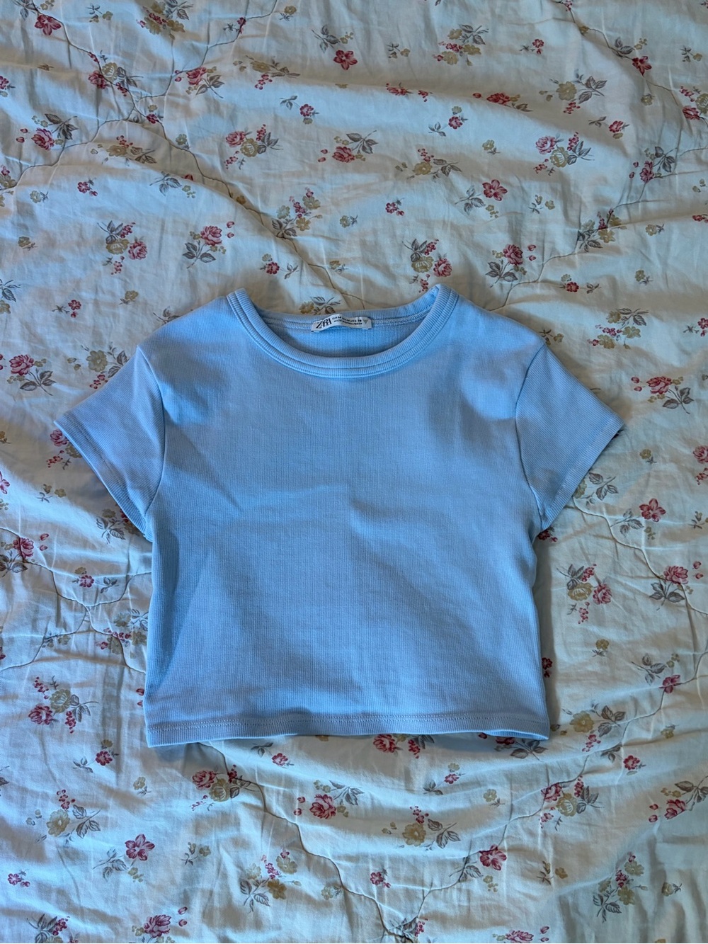Baby-Tee Light Blue Crop Top